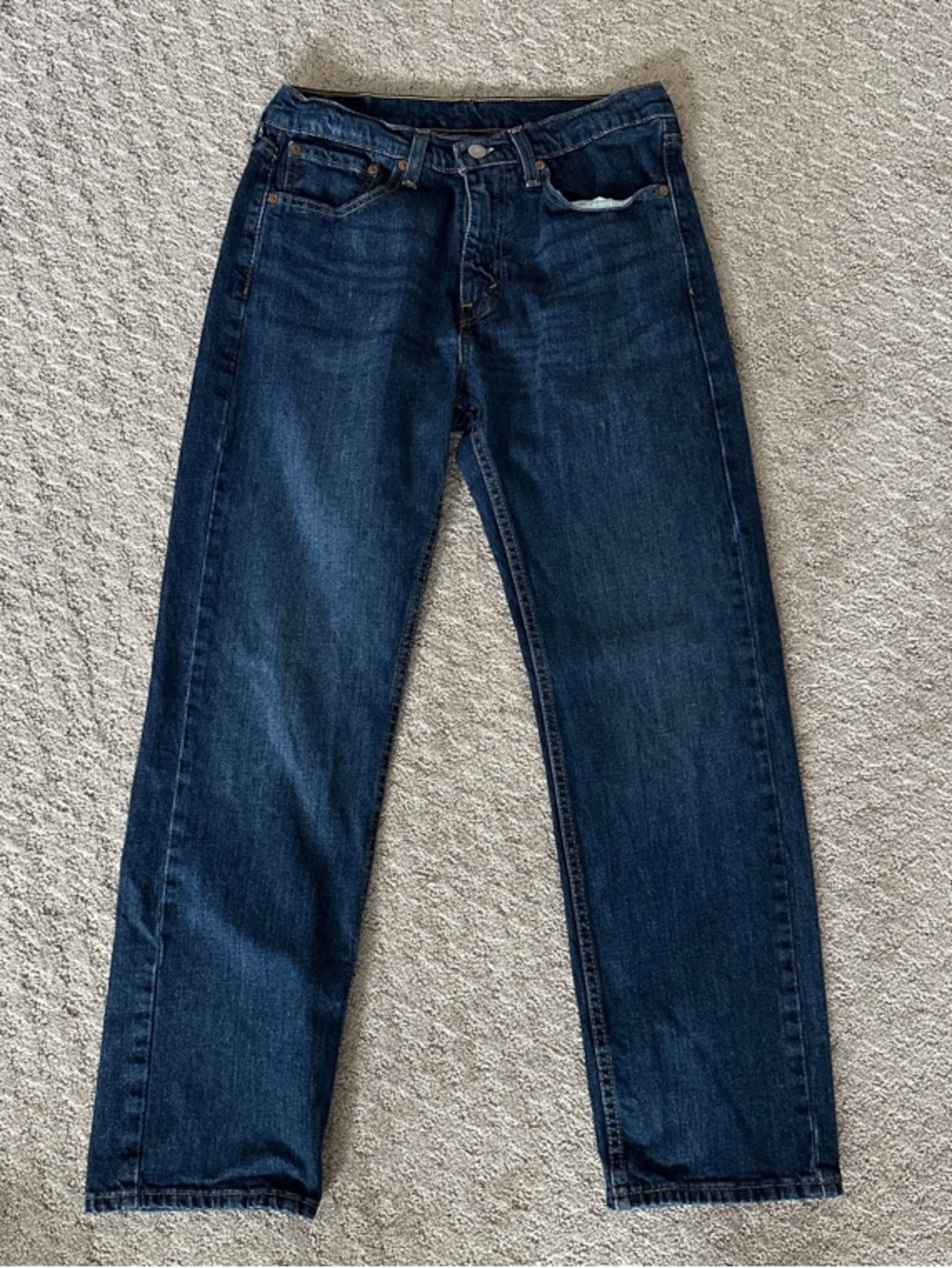 Men's Levi’s 505 Straight-Leg Jeans in Dark Blue